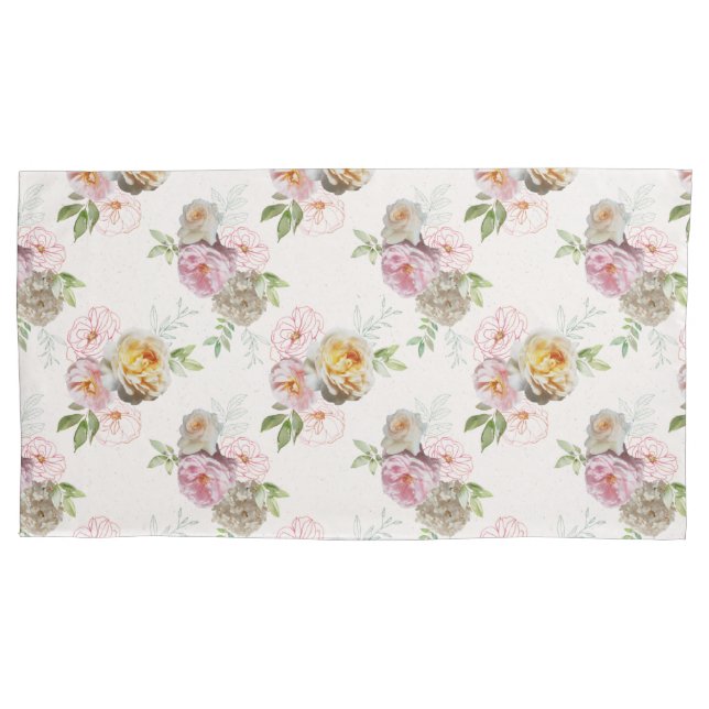 Housse D'oreillers Fleurs du Ciel Crème King Pillowcase (devant)