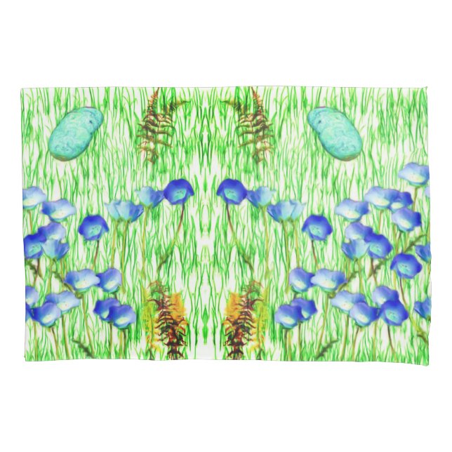 Housse D'oreillers Fleurs Ferns Grass Rocks Photo Peinture Abstraite (devant)
