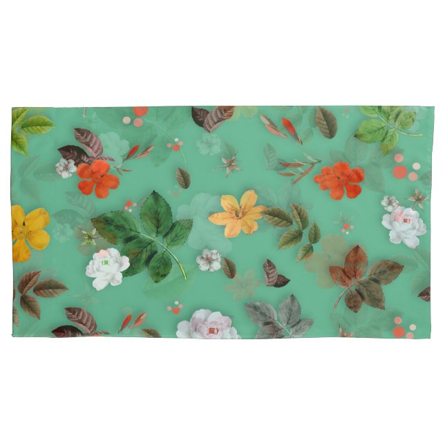 Housse D'oreillers Fleurs jaunes et roses blanches 14 (devant)