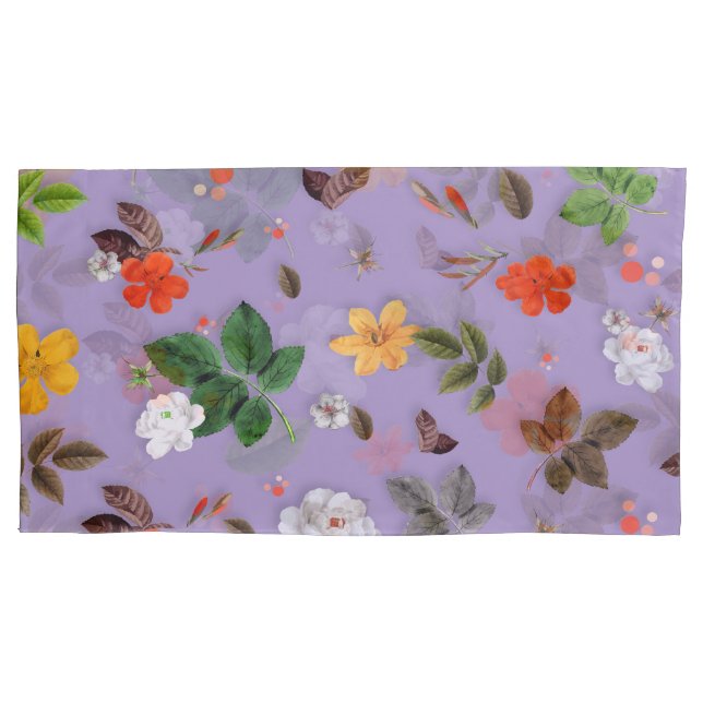 Housse D'oreillers Fleurs jaunes et roses blanches 21 (devant)