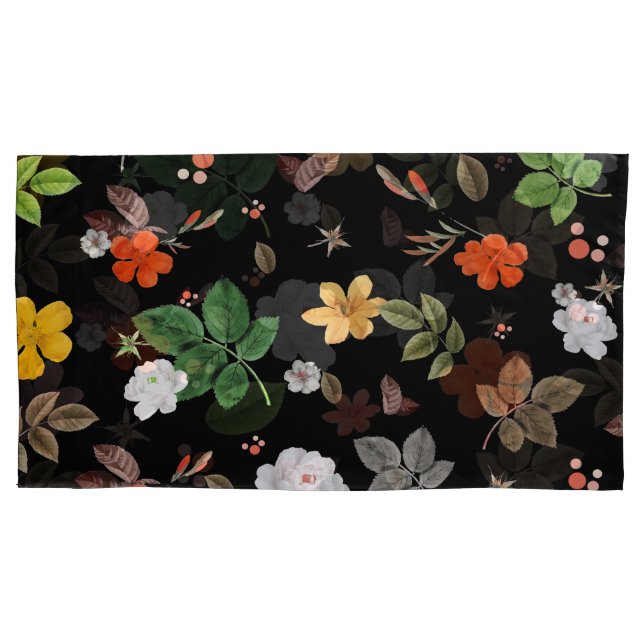 Housse D'oreillers Fleurs jaunes et roses blanches 8 (devant)