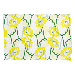 Housse D'oreillers Fleurs Jaunes : Motif sans couture illustré