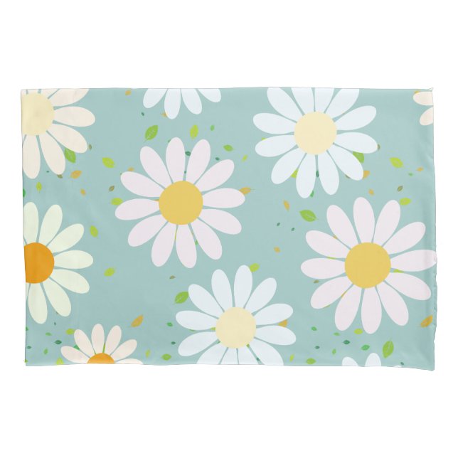 Housse D'oreillers Fleurs marguerites Motif floral Fille pastel arc-e (devant)