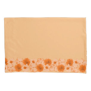 Housse D'oreillers Fleurs orange