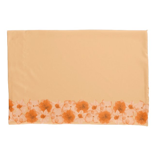 Housse D'oreillers Fleurs orange (devant)