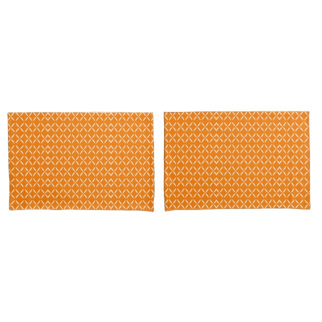 Housse D'oreillers Fleurs orange et blanc chic modernes tendance  (devant-Set)