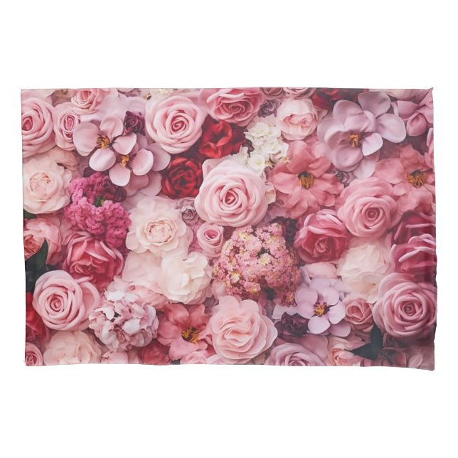 Housse D'oreillers Fleurs roses roses Élégantes Fille (devant)