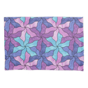 Housse D'oreillers Fleurs Tessellées De Verre Tiré