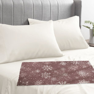Housse D'oreillers Flocons de neige rose poussiéreux Élégantes Fêtes