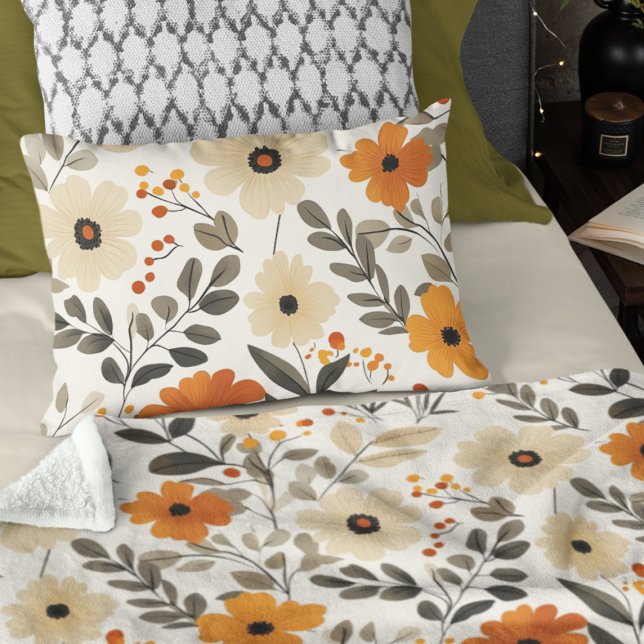 Housse D'oreillers Floral Boho Motif tons chauds (Créateur téléchargé)