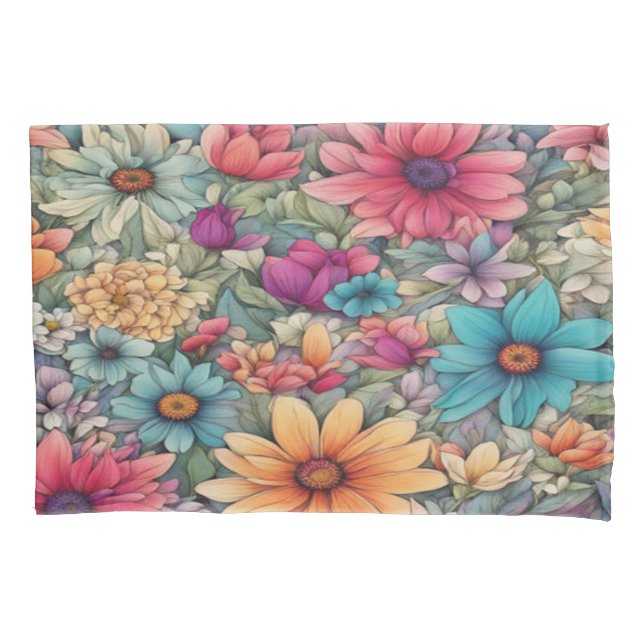 Housse D'oreillers Floral classique n° 44 - Pillowcase (devant-gauche)