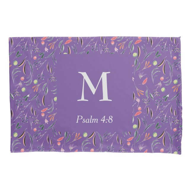 Housse D'oreillers FLORAL Mauve Lilac | MONOGRAMME | Christian (devant)