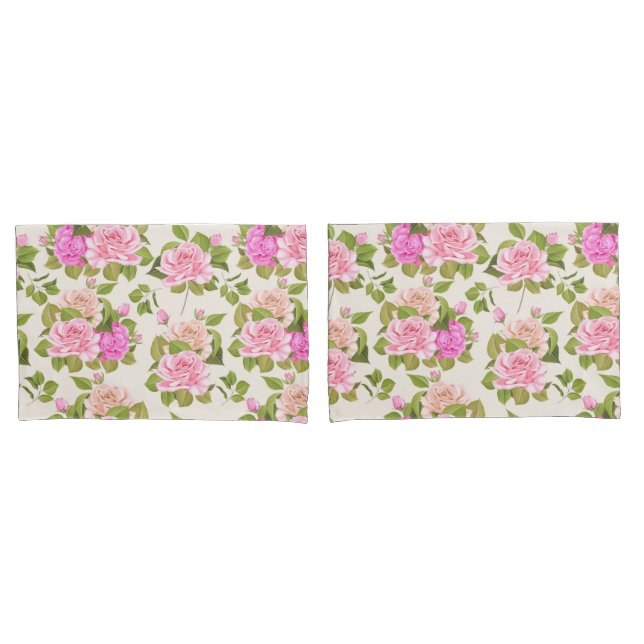 Housse D'oreillers Floral vintage (devant-Set)