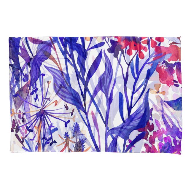 Housse D'oreillers Flore d'aquarelle opulente : Arrière - plan de jar (devant)