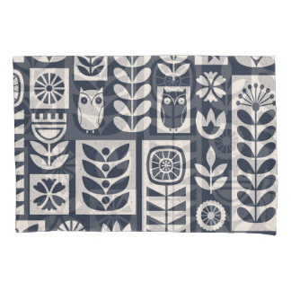 Housse D'oreillers Flore scandinave : Blanc, Bleu, Minimaliste.