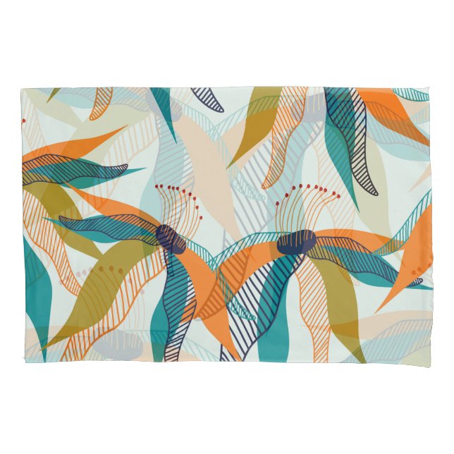 Housse D'oreillers Flore tendance : Main tiré scandinave. (devant)