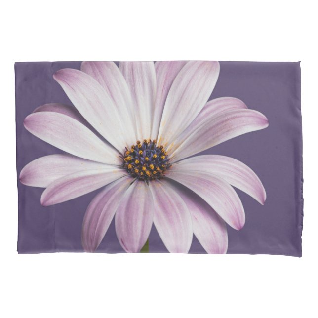 Housse D'oreillers Flowers | White & Purple Daisy (devant)