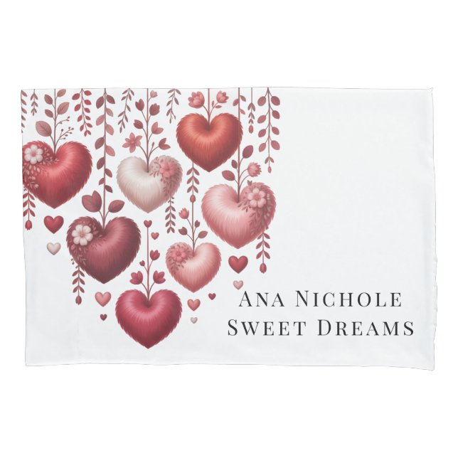 Housse D'oreillers Fluffy Red Floral Heart Baby Shower Gift (devant)