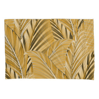 Housse D'oreillers Foliage exotique : Motif Feuille d'or