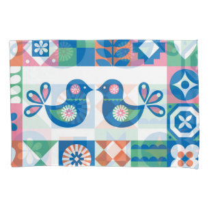 Housse D'oreillers Folklore Floral Card : Design scandinave.