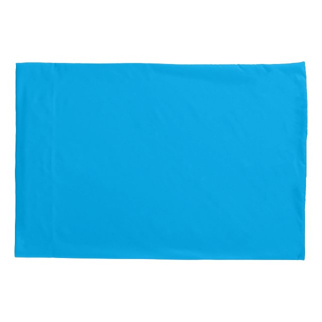 Housse D'oreillers Fond uni bleu cyan  (Dos)