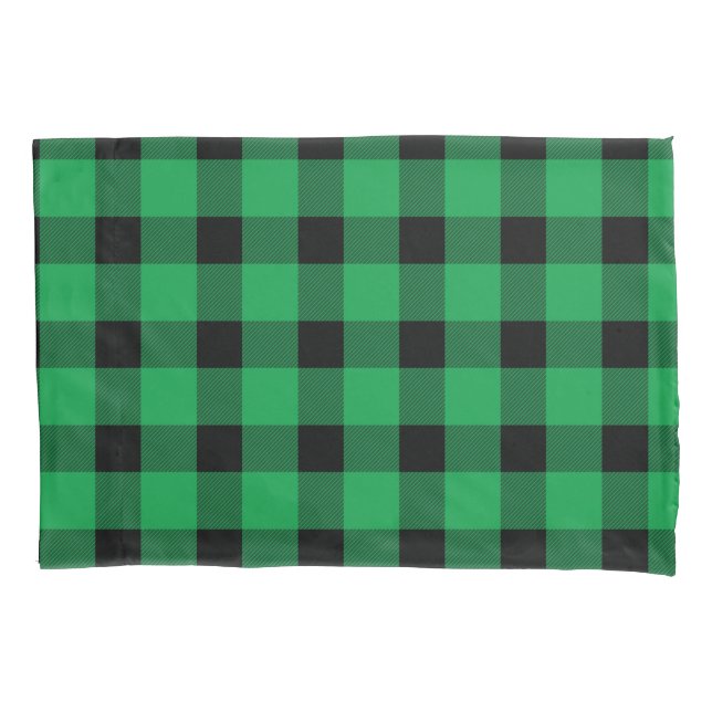 Housse D'oreillers Forêt Green Buffalo Country Lumberjack Plaid (devant)