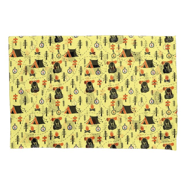 Housse D'oreillers Forêt Tente Camping Randonnées Trails Beige (devant)