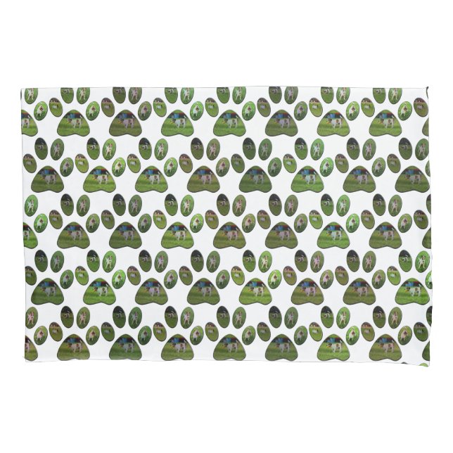 Housse D'oreillers Fox Terrier Empreintes de pattes, Coque Coussin (devant)