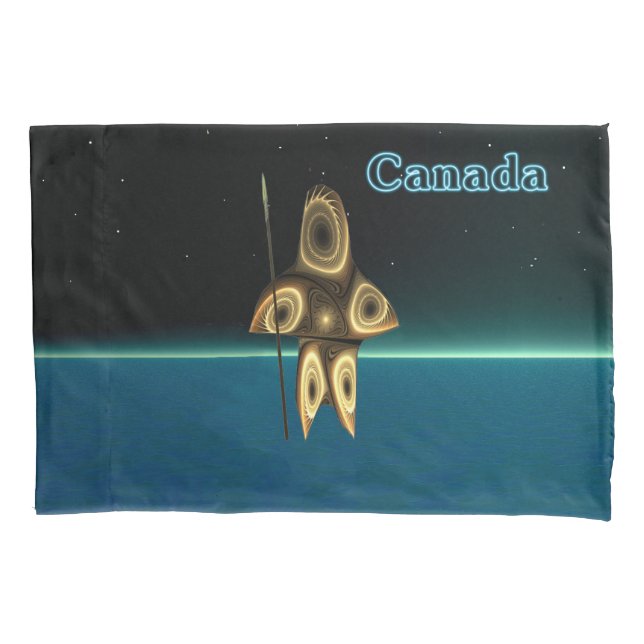 Housse D'oreillers Fractal Inuit Hunter (devant)