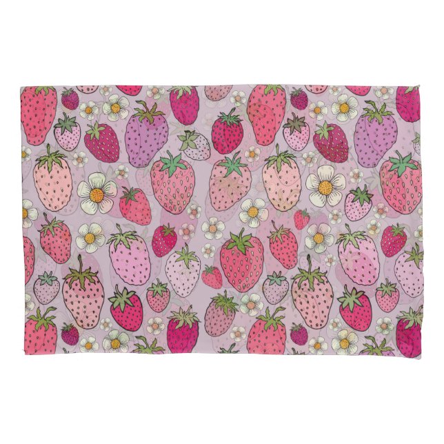 Housse D'oreillers Fraise Été Motif sans couture (devant)