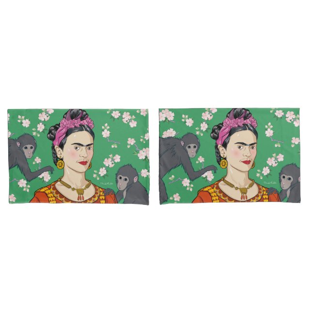 Housse D'oreillers Frida Kahlo Monkey Graphic (devant-Set)
