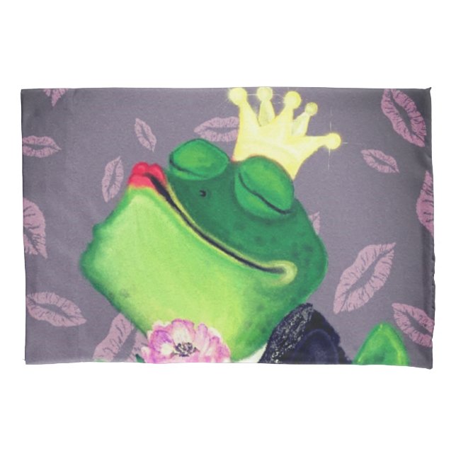 Housse D'oreillers Frog Prince Coussin Coque Kiss - Drôle (devant)