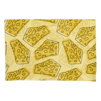 Housse D'oreillers Fromage vintage Arrière - plan jaune sans soudure