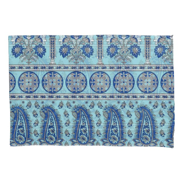 Housse D'oreillers Frontière asiatique de Paisley : Design traditionn (devant)