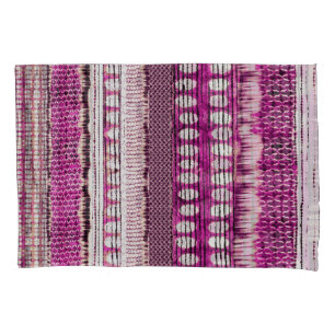 Housse D'oreillers Frontière ethnique de Fuchsia Abstraite