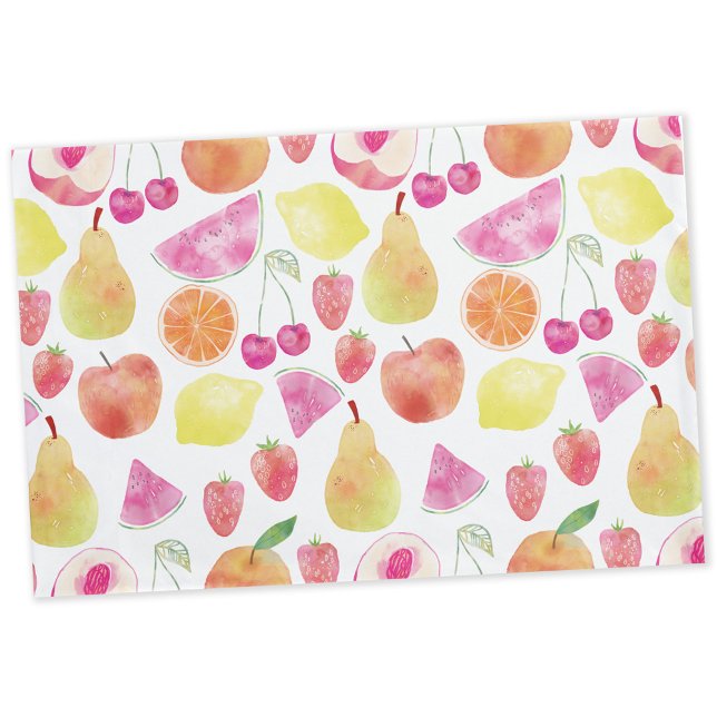 Housse D'oreillers Fruit Watecolor (Watercolor fruit food art pillowcase)