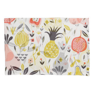 Housse D'oreillers Fruits vintages, fleurs : motif sans soudure.