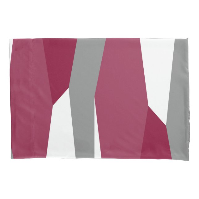 Housse D'oreillers Fuchsia gris rose et blanc (devant)