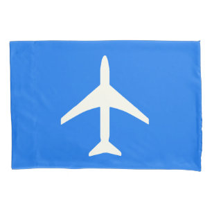 Housse D'oreillers Funky White Plane Blue Arrière - plan Aviation