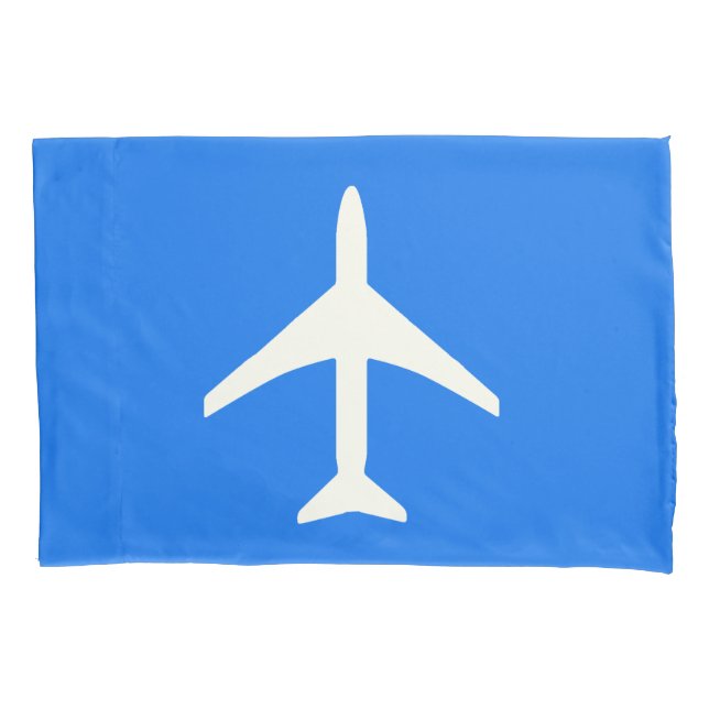Housse D'oreillers Funky White Plane Blue Arrière - plan Aviation (devant)