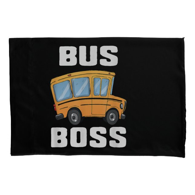 Housse D'oreillers Funny Bus Boss School Bus Driver (devant)