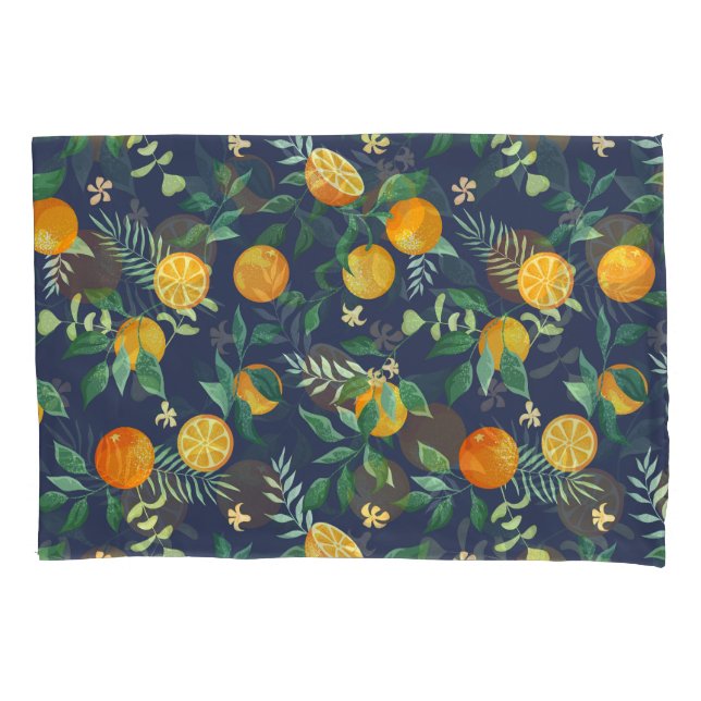 Housse D'oreillers Fusion d'agrumes : Oranges à l'air tropical (devant)