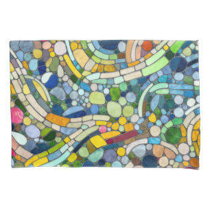 Housse D'oreillers Galets colorés Art Mosaïque