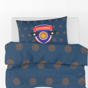 Housse D'oreillers Garçon Ado Basket Ball Sports Blue Red Athlete