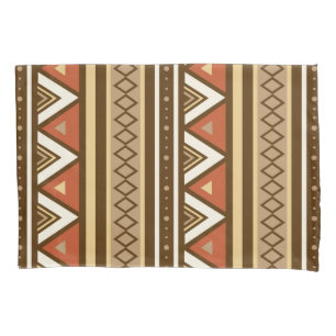 Housse D'oreillers Géométrique Moderne du Sud-Ouest, Marron, Beige et