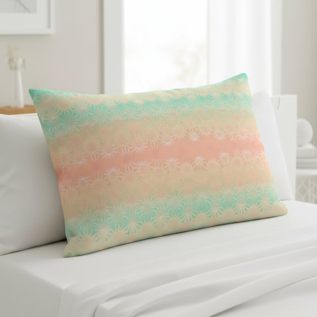 Housse D'oreillers Géométrique verte, pêche, melon et corail (Créateur téléchargé)