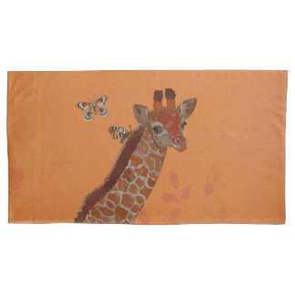 HOUSSE D'OREILLERS GIRAFFE & BUTTERFLITS