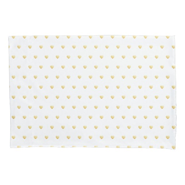 Housse D'oreillers Girly Hearts Gold Faux Foil Motif rouge (devant)