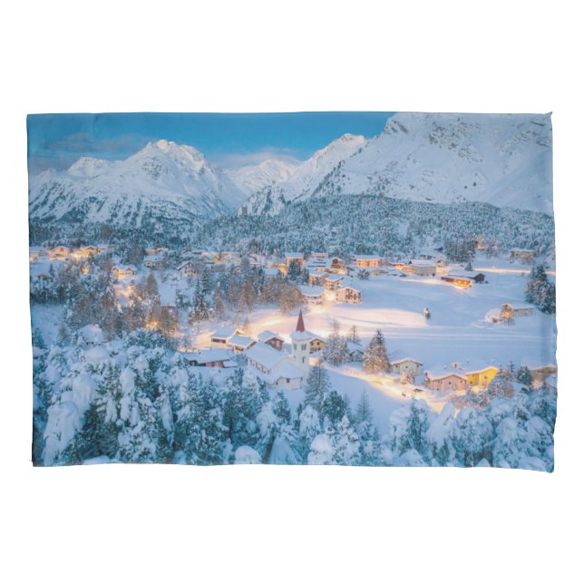 Housse D'oreillers Glace et neige | Graubunden, Engadin, Suisse (devant)