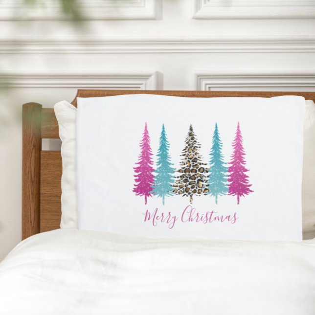 Housse D'oreillers Glamour de Noël Rose Turquoise (Créateur téléchargé)